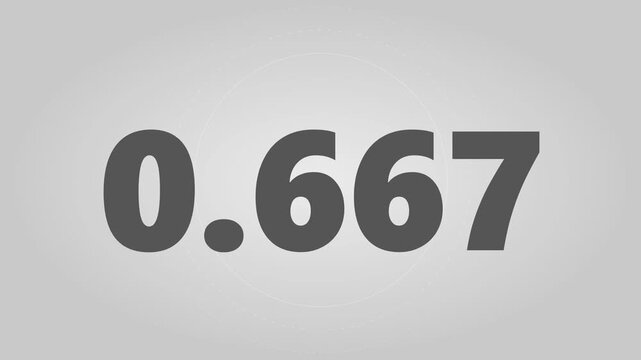 Digital Countdown Animation of Decimal Numbers to Zero