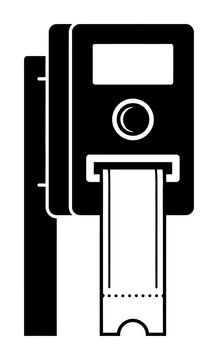 Queue Number Dispenser silhouette illustration