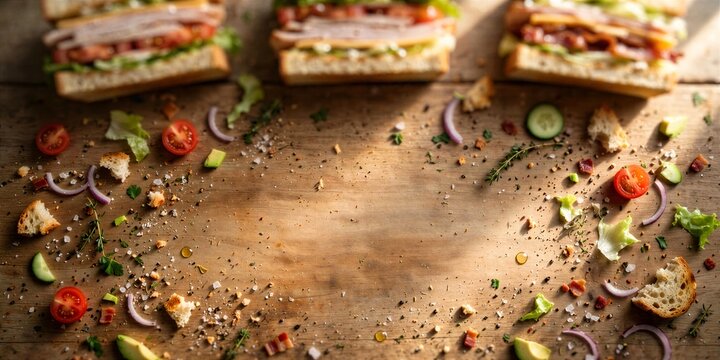 Club Sandwich Flat Lay Photography for National Sandwich Day Photography