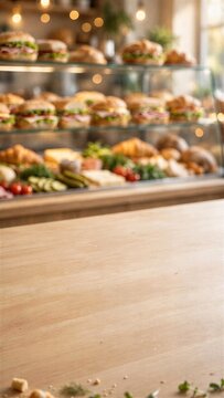 Empty Counter Bakery Background for Sandwich Food Styling