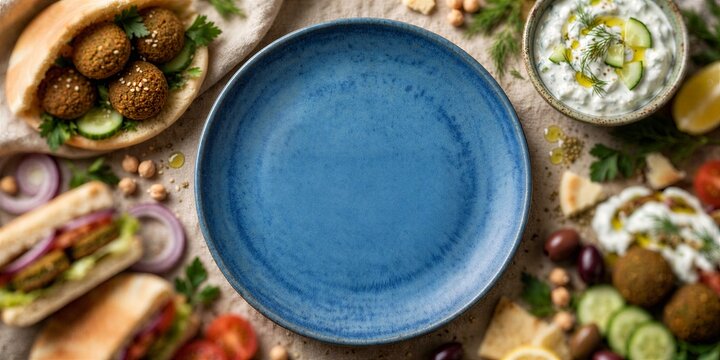 Mediterranean Food Background for Sandwich Food Styling