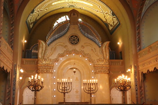 Interior Of Subotica Synagogue With Painted Dome Serbia