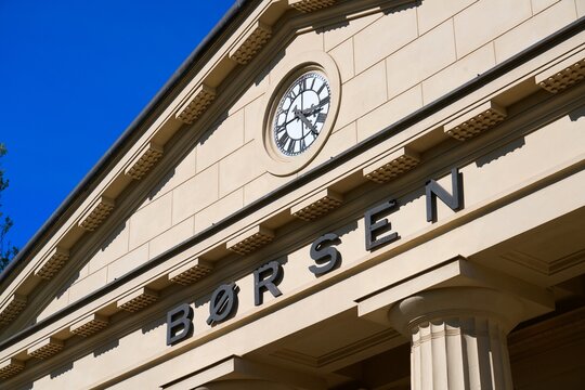 Stock exchange building in Oslo, Norway. The historic monumental building is known as Borsen in Norwegian language (generic word for stock exchange).