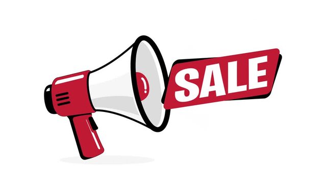 Sale Megaphone Animation for Advertising and Promotion