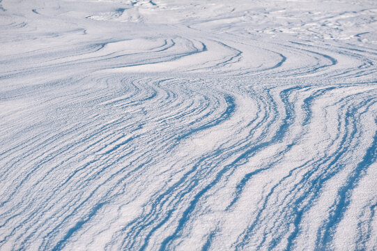 Frozen sea ice forms a natural winter surface