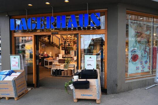 OSLO, NORWAY - MAY 7, 2026: Lagerhaus interior design and homeware store in Oslo, Norway. Lagerhaus is a Swedish company.