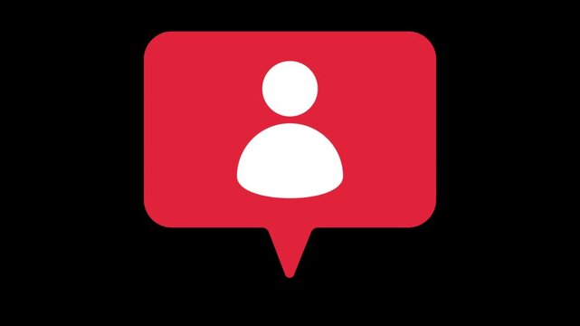 Red Social Media Follower Notification Icon For Follower Growth And Engagement