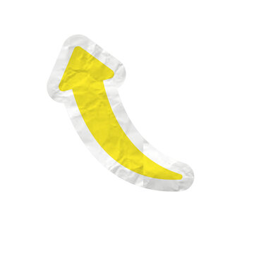 Crumpled arrow yellow lemon