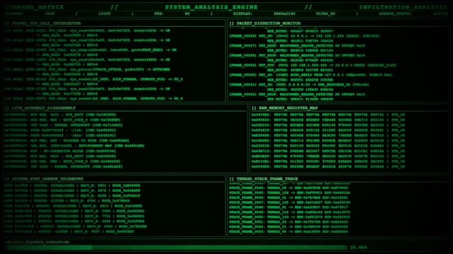 Cyber Security Matrix Code Hacking Terminal Screen.