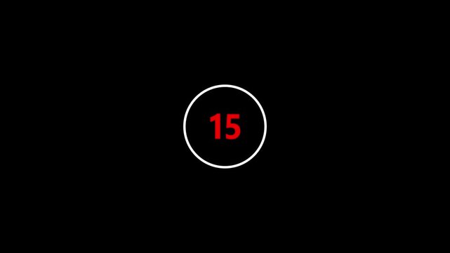 Countdown timer from 20 to 0 seconds real time. Modern flat design of countdown countdown concept. Motion graphics of concept black background. animation