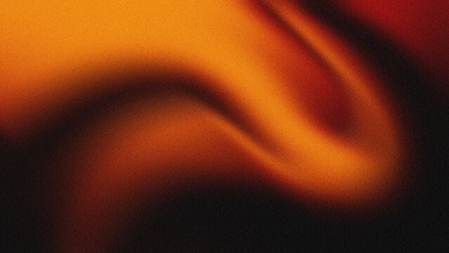 Abstract fiery orange liquid gradient background with retro grain texture