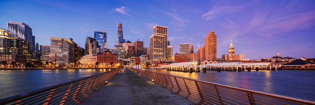 San Francisco Skyline from Pier 14 at Dawn