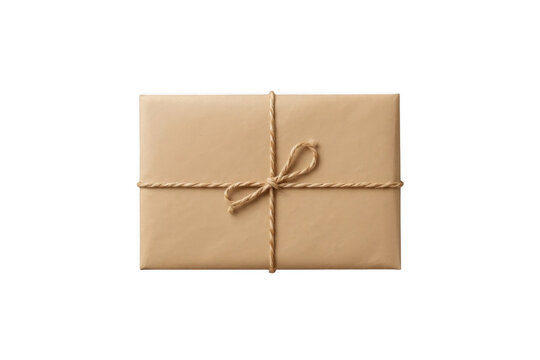 Rectangular Kraft Paper Parcel Tied with Twine