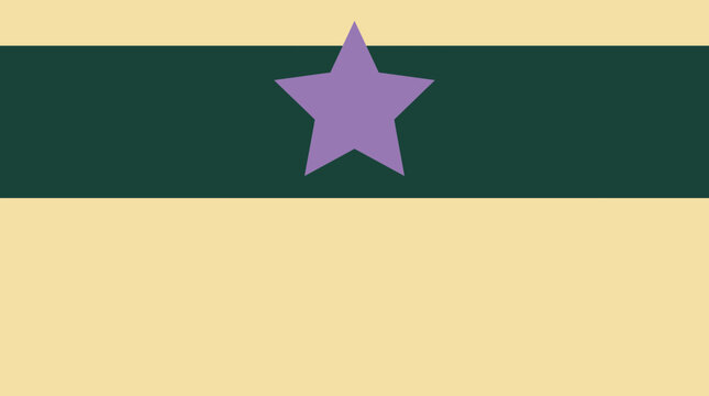 minimalist ribbon design, a minimalist banner features a dark jade ribbon and a soft vanilla cream area