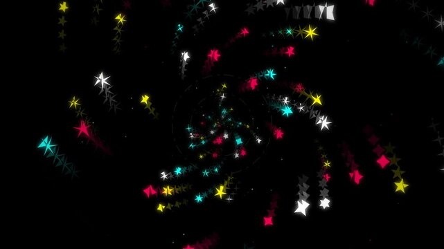 Colorful Star Trail Celebration Motion Background