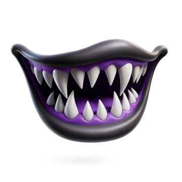 Stylized monster mouth with sharp teeth