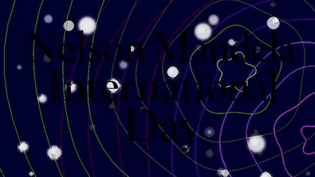 Abstract cosmic map with colorful contour lines and starry background