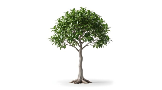 Realistic Isolated Green Leafy Deciduous Tree for Sustainable Eco Landscaping Design