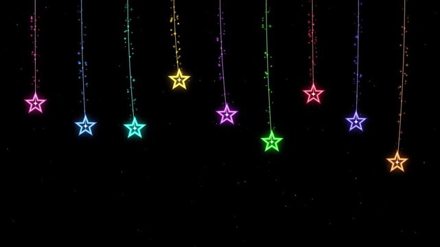 Colorful Hanging Star Decorations Holiday Background
