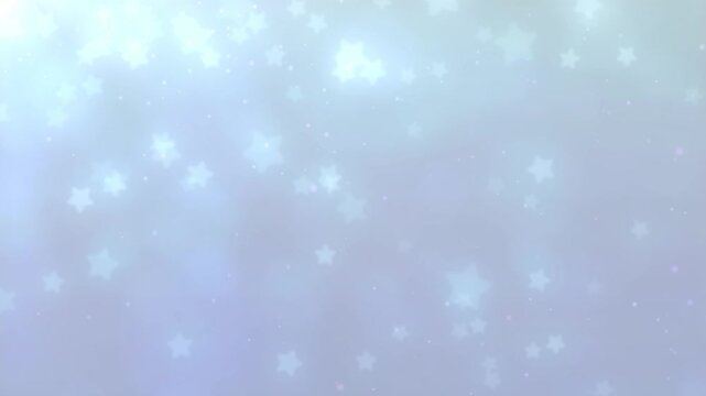 幻想的な光の中をゆっくり舞い落ちる白色の星とパーティクルのループ背景動画 / White Stars and Particles Slowly Falling Through a Dreamy Light &ndash; Looping Background Video