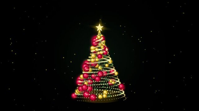 Glowing Christmas Tree Holiday Background Animation