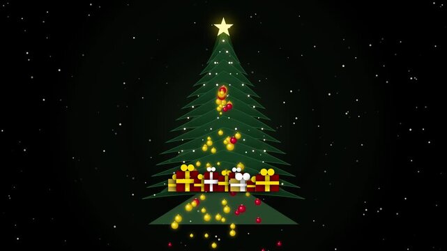Elegant Golden Christmas Tree Sparkle Background