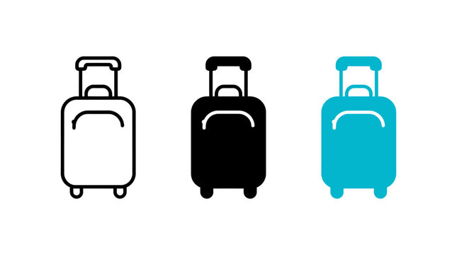 Suitcase icon design set vector illustration for travel and tourism apps