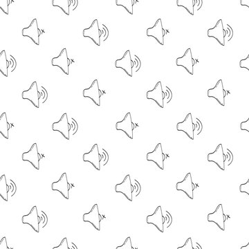 Hand drawn media seamless pattern. Multimedia pattern background in doodle style