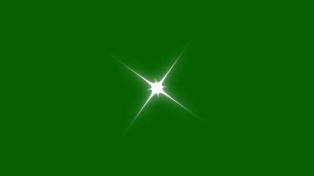 Sparkling star twinkle glitter white cartoon doodle animation, White glittering star dust trail sparkling particles on green screen, twinkle glitter stars, glowing cartoon white star animation.4k