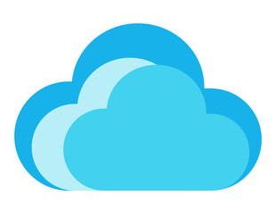 Fototapeta premium Abstract Blue Cloud Icon with Layers isolated on white background