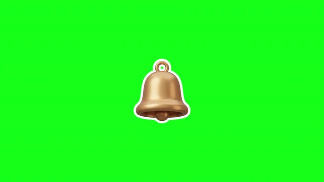 Bell sticker stop motion animation video, green screen animated sticker, bell icon motion graphics