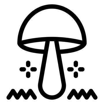 Mushroom Nature Fungus Organic Line Icon