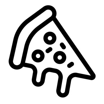 Pizza Slice Fast Food Italian Line Icon