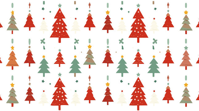 Template Element christmas Christmas tree pattern and decoration with simple shape flat design