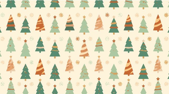 Template Element christmas Christmas tree pattern and decoration with simple shape flat design
