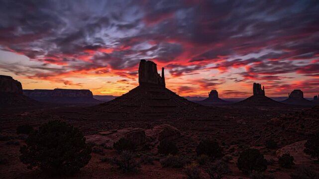 Timelapse of an old western landscape in Utah at sunset