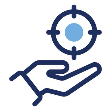 Hand Holding Target Goal Strategy Duo Tone Icon