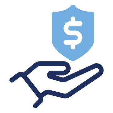 Hand Holding Dollar Shield Insurance Duo Tone Icon