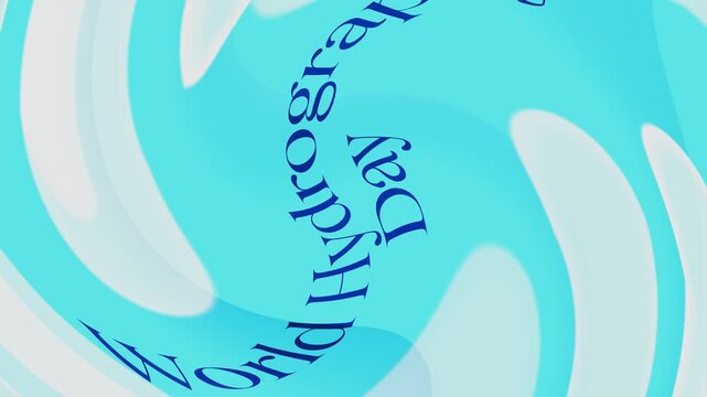 Abstract design for World Hydrography Day with swirling blue patterns
