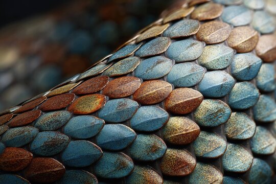 close-up of snake scales with vivid texture and detail