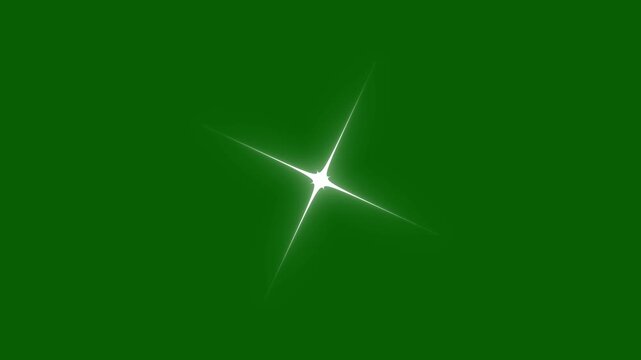 Beautiful twinkle star lights with dreamy sparkle effect on green screen background, Sparkle twinkle star animation, Sparkling star twinkle glitter white cartoon doodle animation.4k video