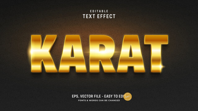 Karat Text Effect With Shiny Gold Text Style