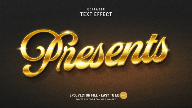 Classic Shiny Gold Editable Text Effect