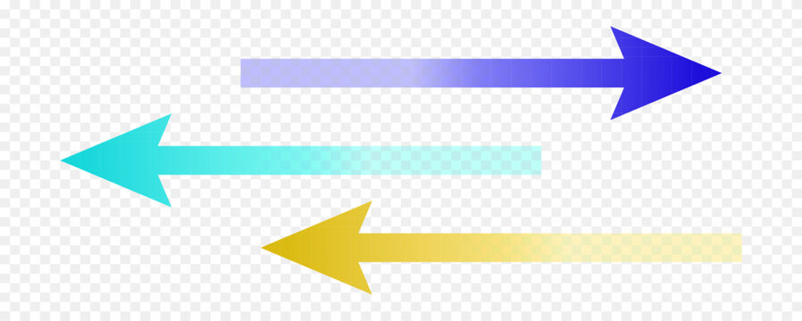 gradient arrow with soft fading tail, modern navigation symbol for direction icons