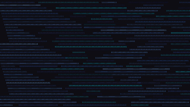 Blue digital binary code data stream modern abstract technology pattern cyberpunk aesthetic high tech programming web design background