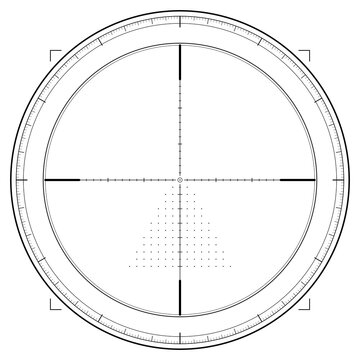 Sniper scope reticle crosshair overlay for military and action game design