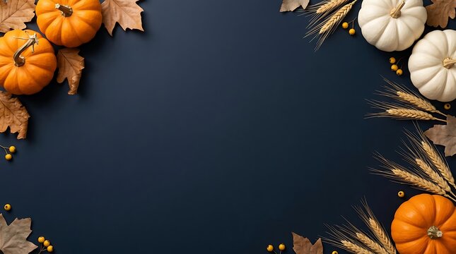 A beautiful thanksgiving celebration a festive and warm wallpaper featuring pumpkins corn and autumn leaves for a joyful holiday season