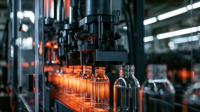 Automated Blow Molding Machine for Lightweight Plastic Bottle Production in Modern Manufacturing Facility