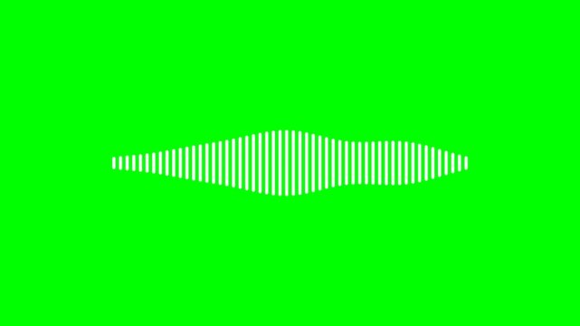 Smooth professional audio waveform visualizer animation on chroma key green screen background