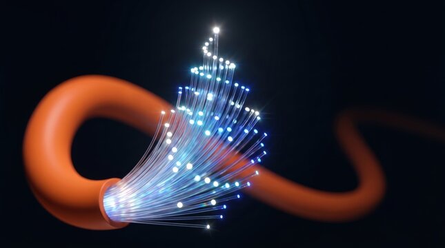 Fiber optic cable. Fast data transmission. Modern tech connectivity.